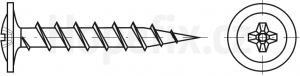 Cross recessed dry wall screws wafer head (Phillips) - Coarse thread – steel phosphated