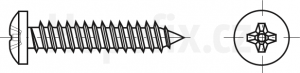 Cross recessed pan head tapping screws, A2