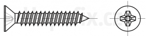 Šrouby do plechu se zapuštěnou hlavou - C-H, NEREZ