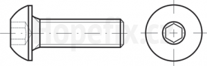 Šrouby s půlkulatou hlavou a vnitřním šestihranem