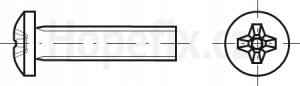 Šrouby s půlkulatou hlavou, křížová drážka