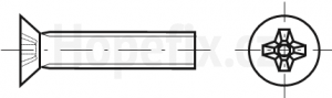 Cross recessed countersunk flat head screws