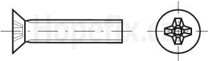 Šrouby se zápustnou hlavou, křížová drážka