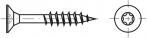 Chipboard screws double flat head partial thread – TORX - yellow zinc plated