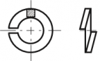 Spring lock washers with square ens, A2