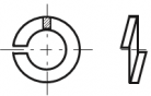 Spring lock washers for screws with cylindrical heads, A2