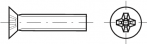 Cross recessed countersunk flat head screws, A2