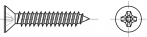 Cross recessed countersunk head tapping screws