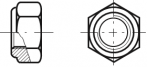 Prevailing torque type hexagon nuts with non-metalic insert