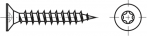 Chipboard screws double flat head full thread – TORX - yellow zinc plated