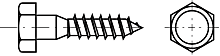Hexagon head wood screws, A2