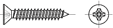 Cross recessed pan head tapping screws, A2