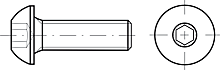 Šrouby s půlkulatou hlavou a vnitřním šestihranem