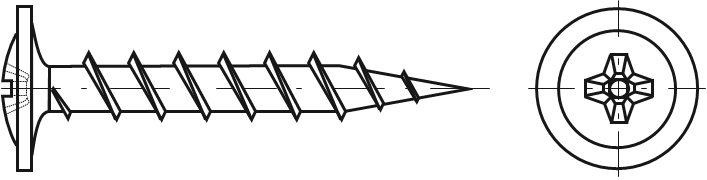 Šrouby do sádrokartonové desky, rámová hlava, Phillips PH