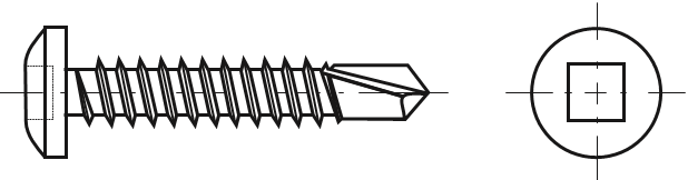 Samovrtné šrouby s půlkulatou hlavou, vnitřní čtyřhran - pro