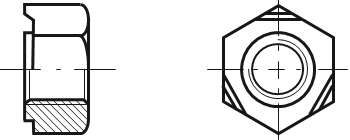 Hexagon weld nuts, A2