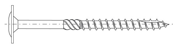 Wood building screws wafer head TORX, coarse partial thread