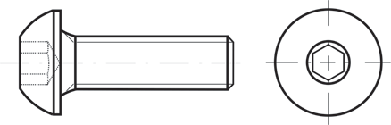 Šrouby s půlkulatou hlavou a vnitřním šestihranem