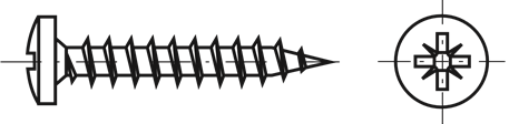 Chipboard screws PAN head pozitive, A2