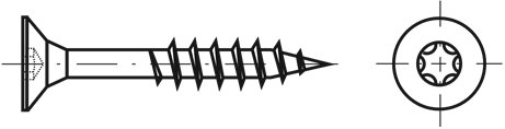 Chipboard screws double flat head partial thread – TORX - A2